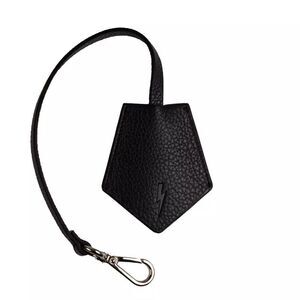 Neil Barrett Geometric Leather Keychain Men Black Keychains
